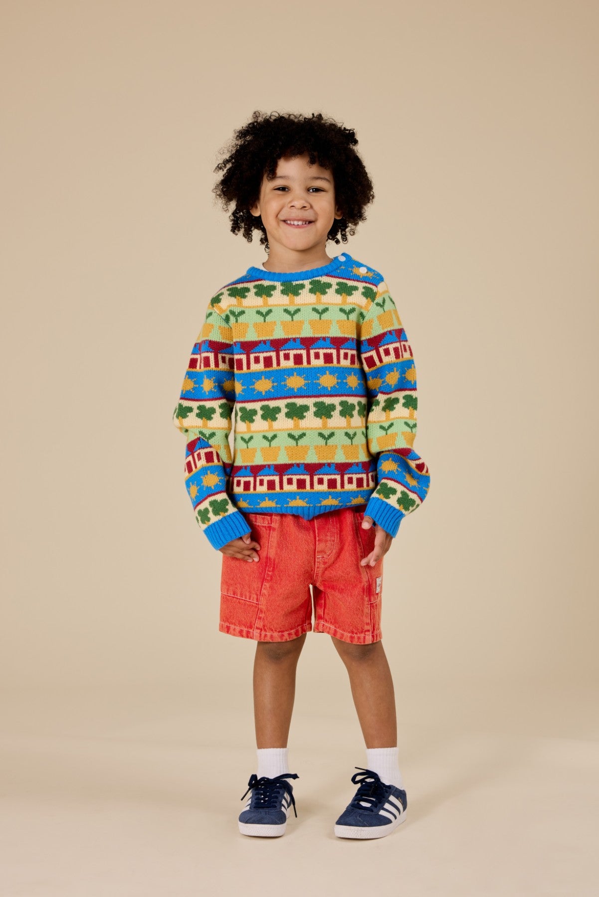 Goldie + Ace Noah Denim Pocket Shorts - Apple Red