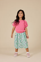 Pointelle Puff Knit Top - Pink Lemonade