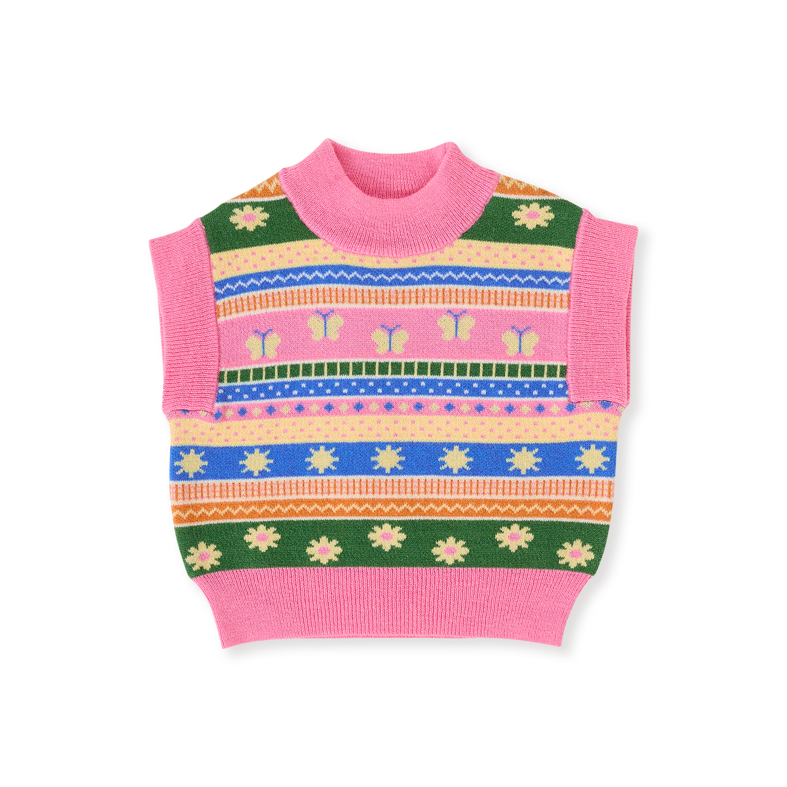 Goldie + Ace Flutter By Sweater Vest - Pink Multi