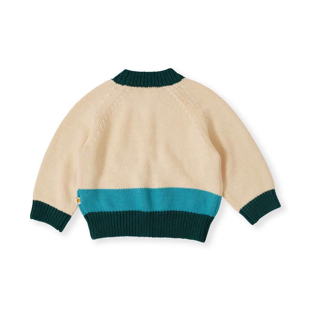 Marley Koala Knit Jumper - Vanilla/Teal