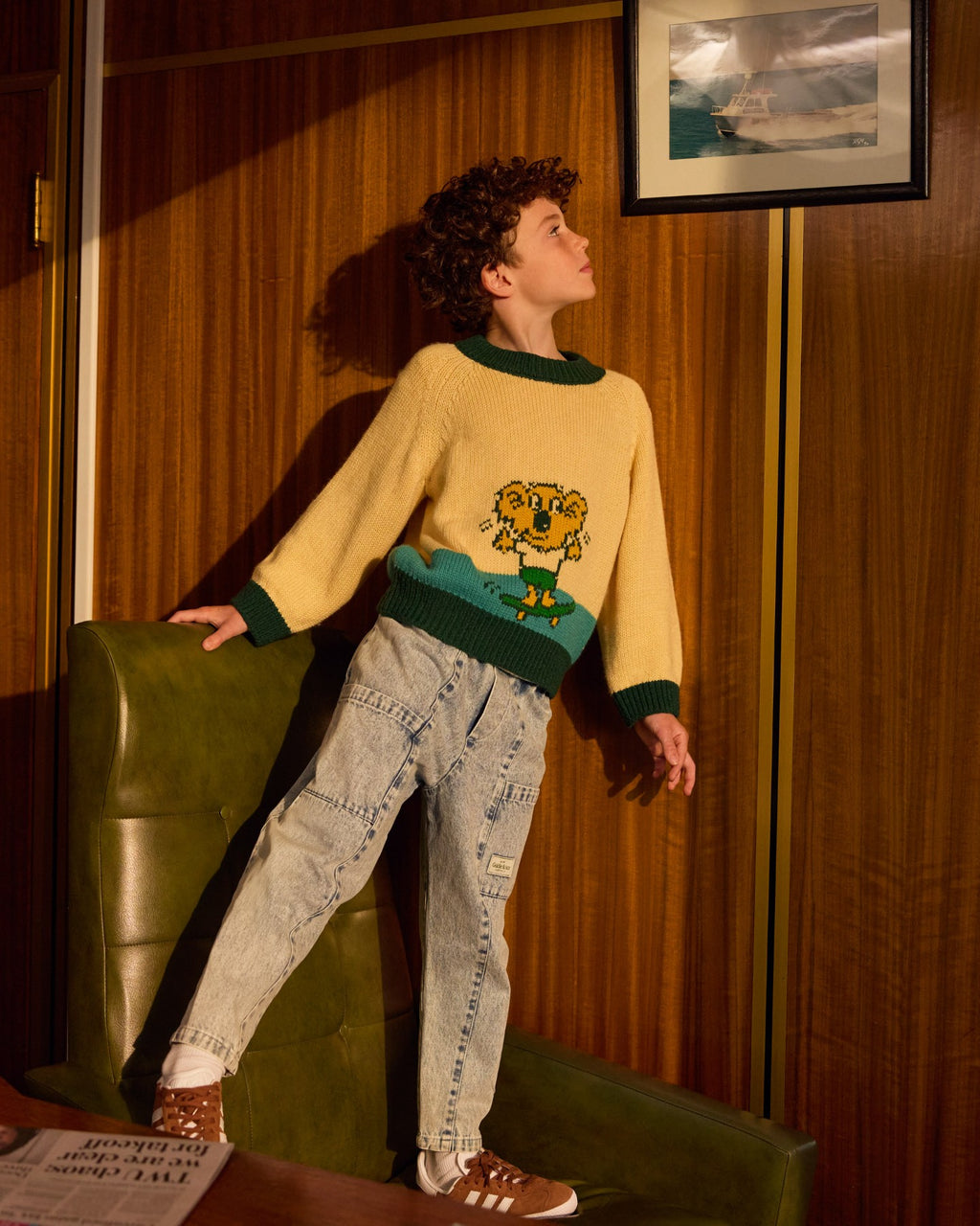 Marley Koala Knit Jumper - Vanilla/Teal