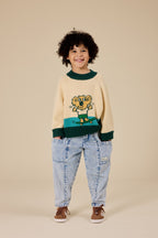 Marley Koala Knit Jumper - Vanilla/Teal