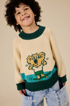 Marley Koala Knit Jumper - Vanilla/Teal