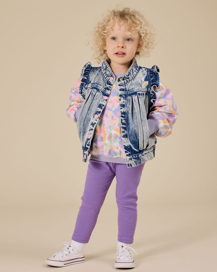 Goldie + Ace Pastel Bouquet Terry Sweatshirt - Lilac Multi