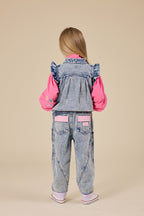 Elodie Embroidered Denim Vest - Light Denim