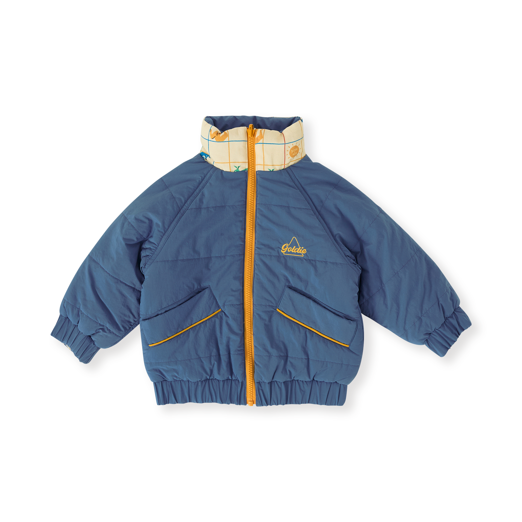 Goldie + Ace Hopscotch Reversible Puffer Jacket - Lake/Vanilla