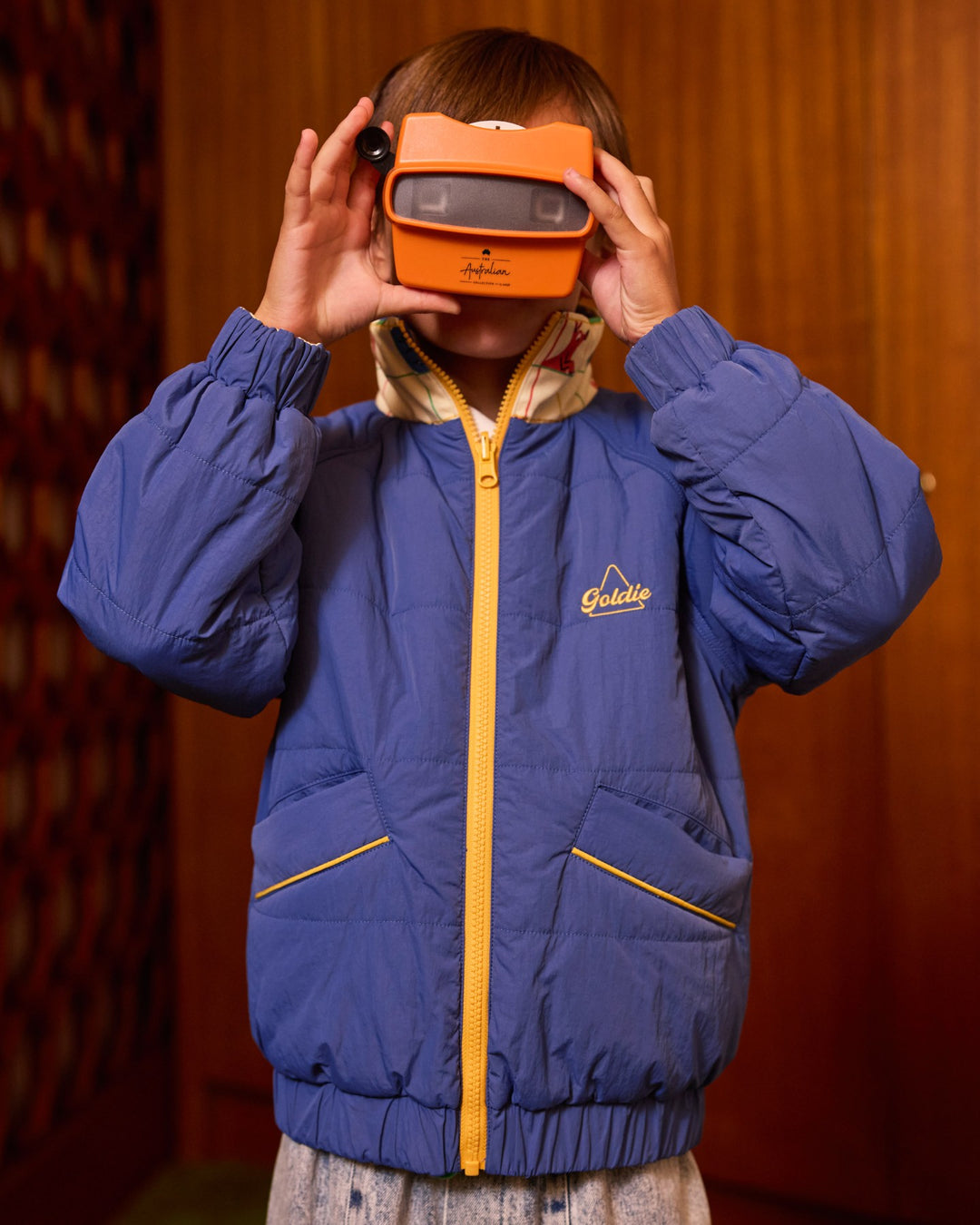 Goldie + Ace Hopscotch Reversible Puffer Jacket - Lake/Vanilla