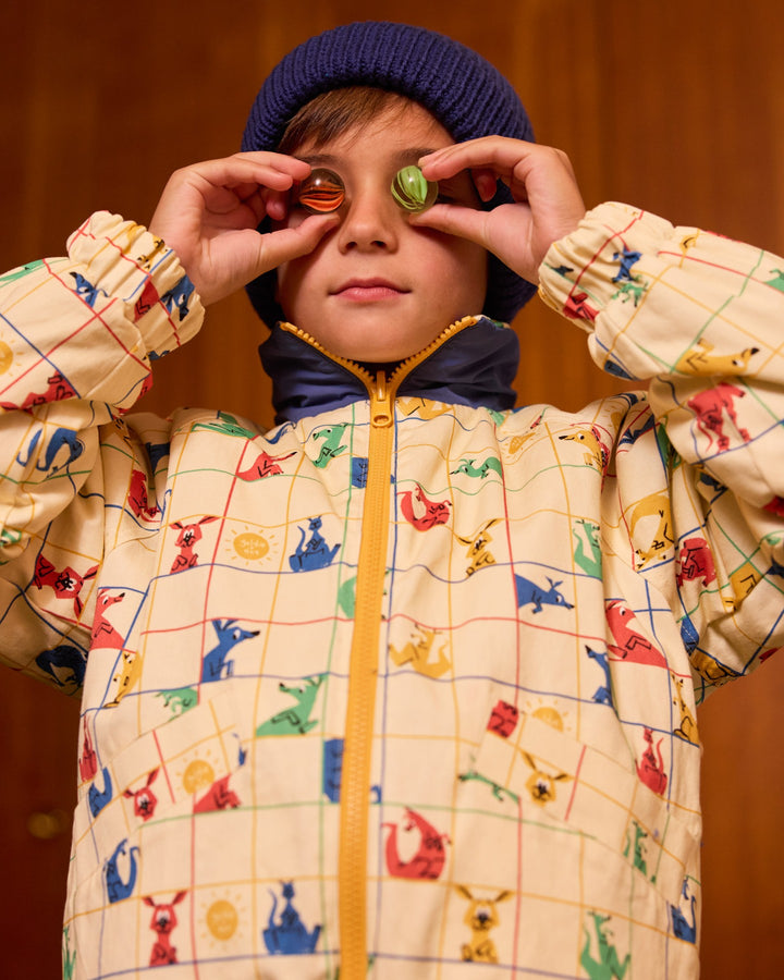 Goldie + Ace Hopscotch Reversible Puffer Jacket - Lake/Vanilla