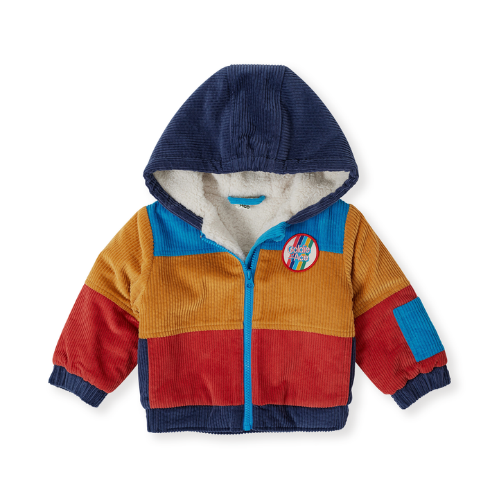 Goldie + Ace Retro Corduroy Colourblock Jacket - Primary