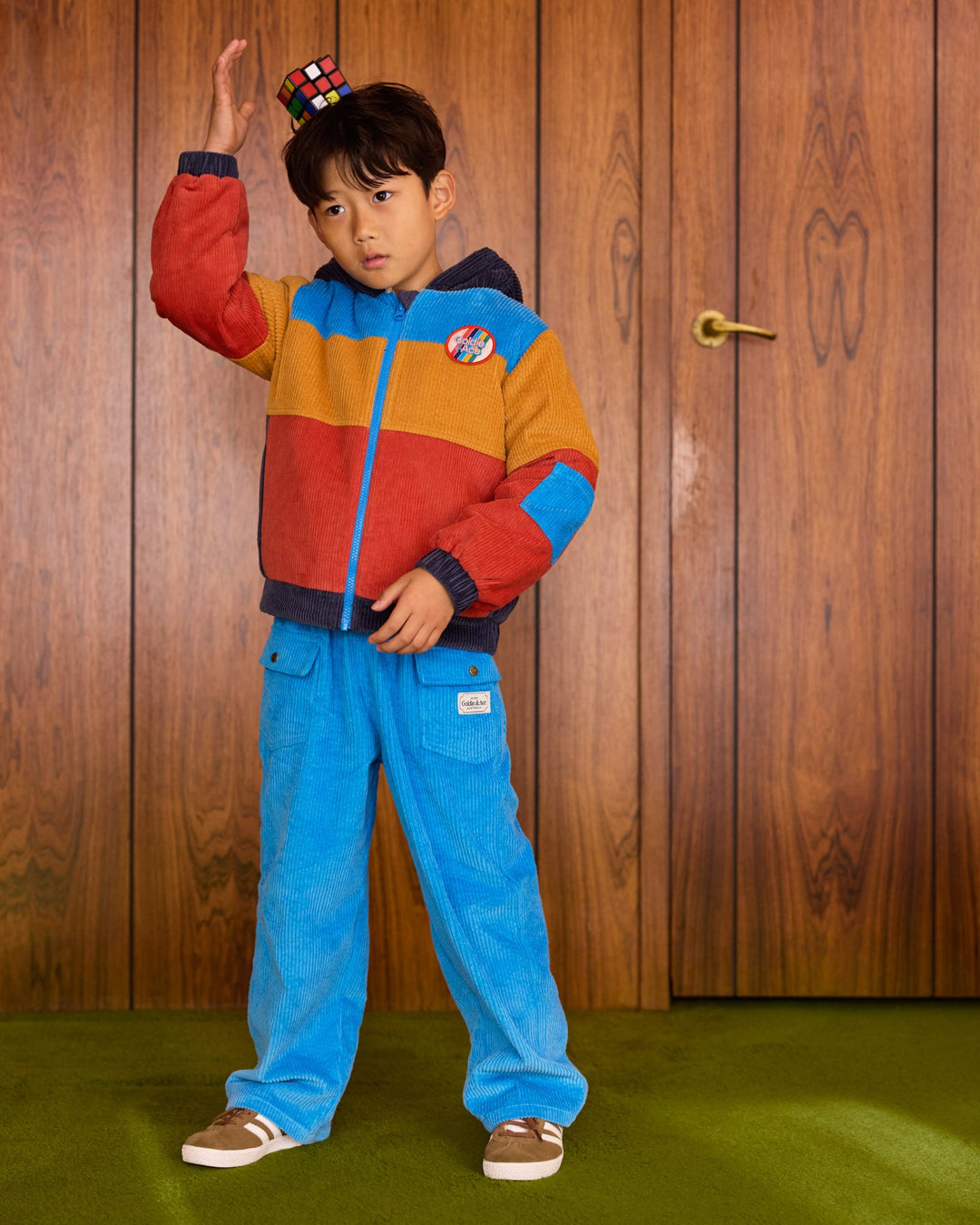 Goldie + Ace Retro Corduroy Colourblock Jacket - Primary