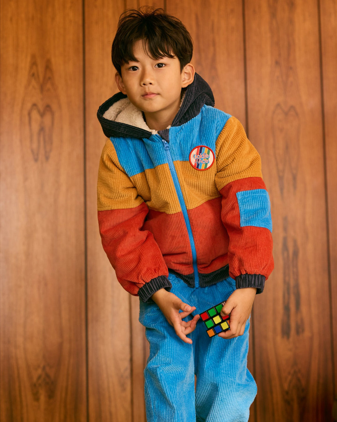 Goldie + Ace Retro Corduroy Colourblock Jacket - Primary