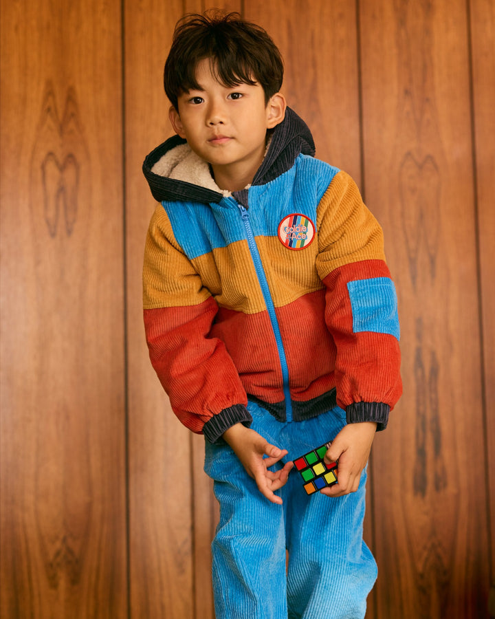 Goldie + Ace Retro Corduroy Colourblock Jacket - Primary