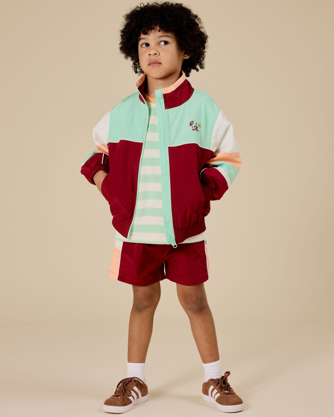 Goldie + Ace Peas In A Pod Stripe T-Shirt - Peapod/Cloud