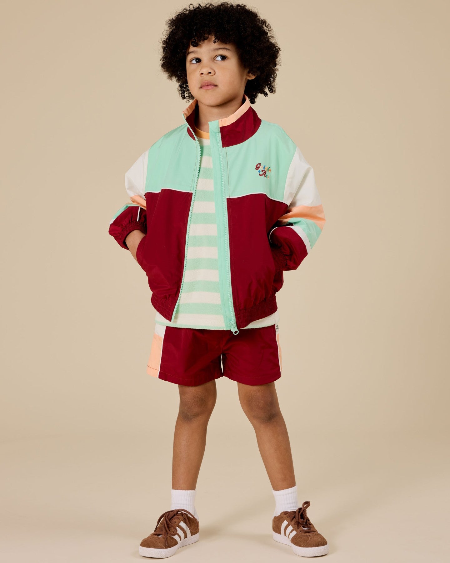 Goldie + Ace Peas In A Pod Stripe T-Shirt - Peapod/Cloud