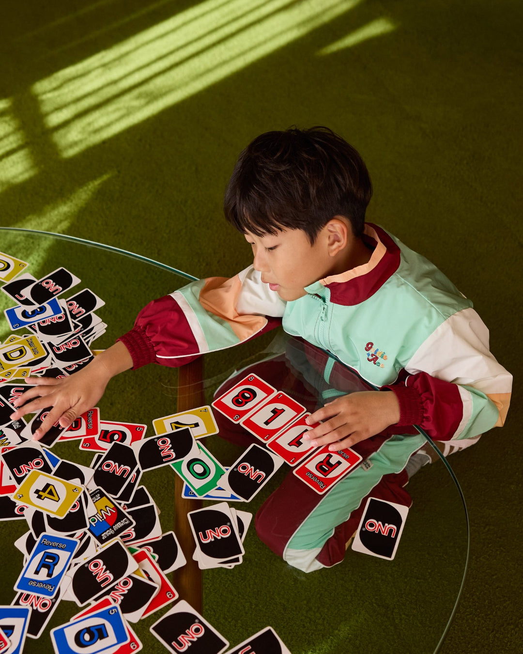 Goldie + Ace Fun Run Retro Spray Jacket - Brick/Peapod