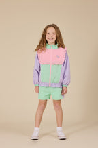 Goldie + Ace Frill Seekers Retro Spray Jacket - Lilac/Rose/Peapod