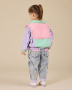 Goldie + Ace Frill Seekers Retro Spray Jacket - Lilac/Rose/Peapod