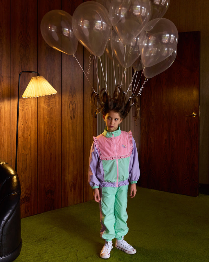 Goldie + Ace Frill Seekers Retro Spray Jacket - Lilac/Rose/Peapod