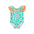 Daisy Patch Frill Neck Swimsuit