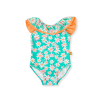 Daisy Patch Frill Neck Swimsuit