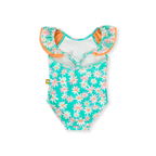 Daisy Patch Frill Neck Swimsuit