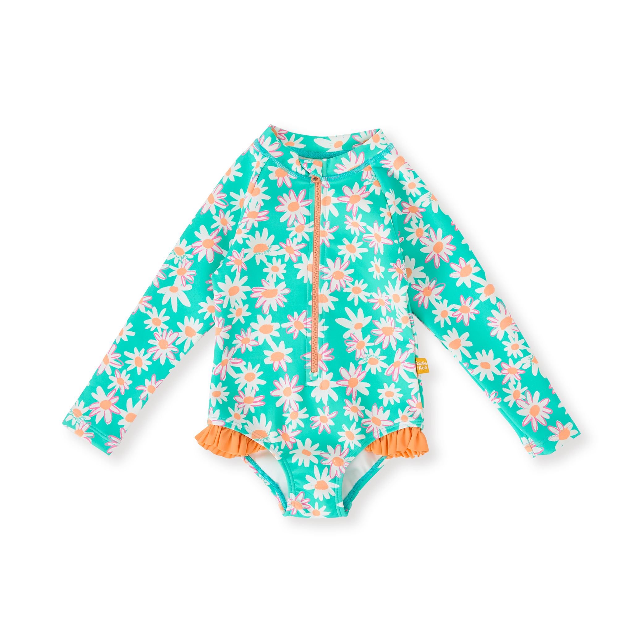 Goldie + Ace Daisy Patch Long Sleeve  Swimsuit Frill
