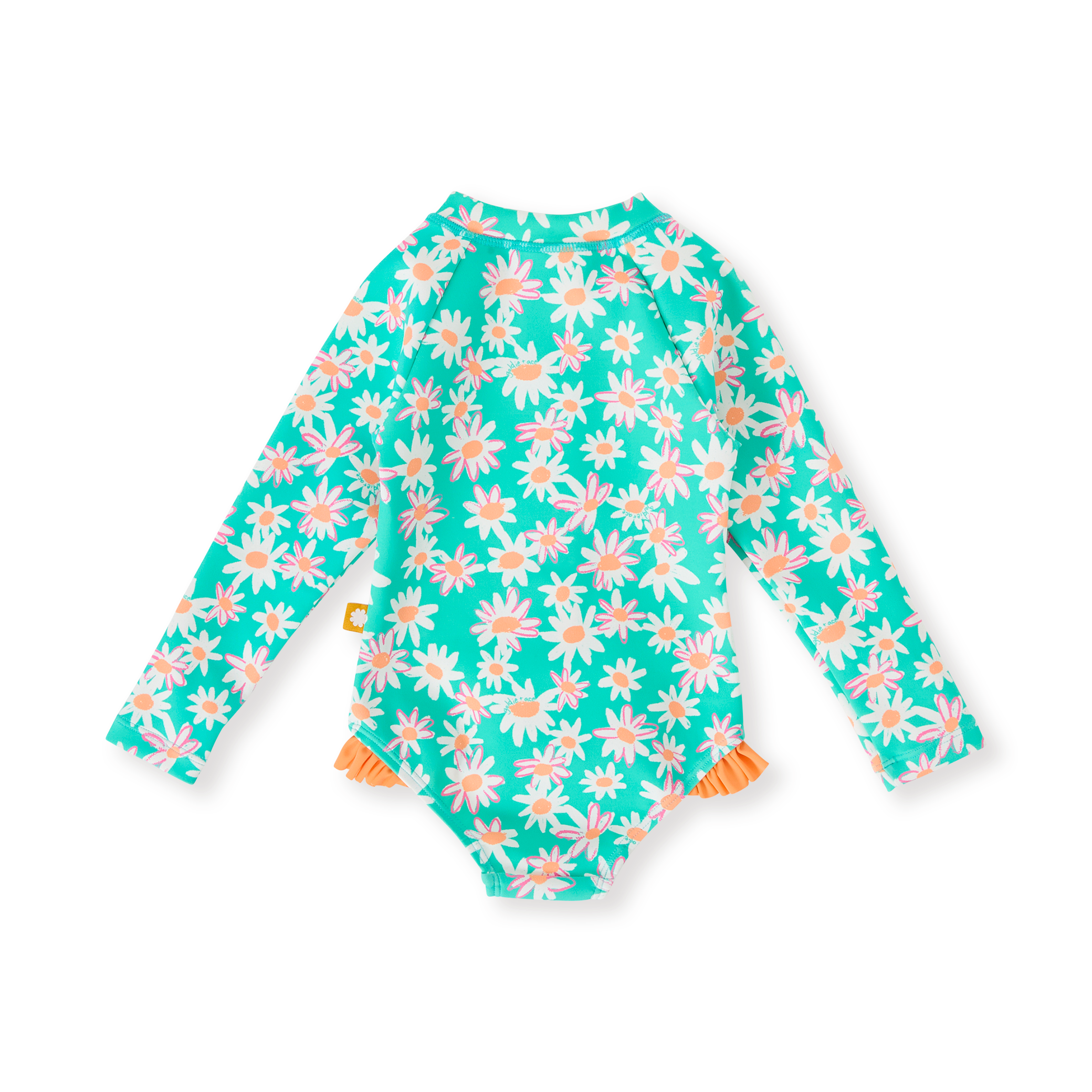 Goldie + Ace Daisy Patch Long Sleeve  Swimsuit Frill