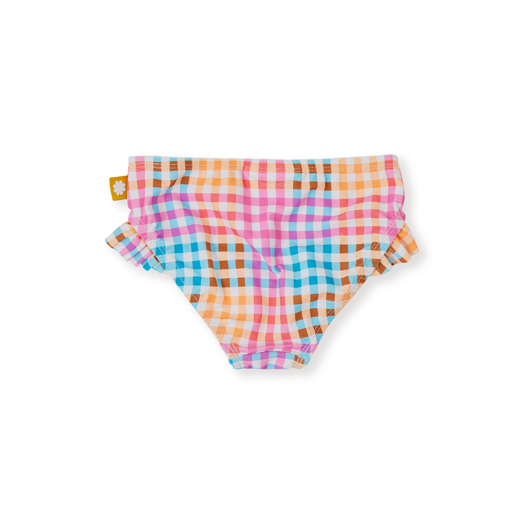 Rainbow Gingham Frill Waist Bikini Bottom