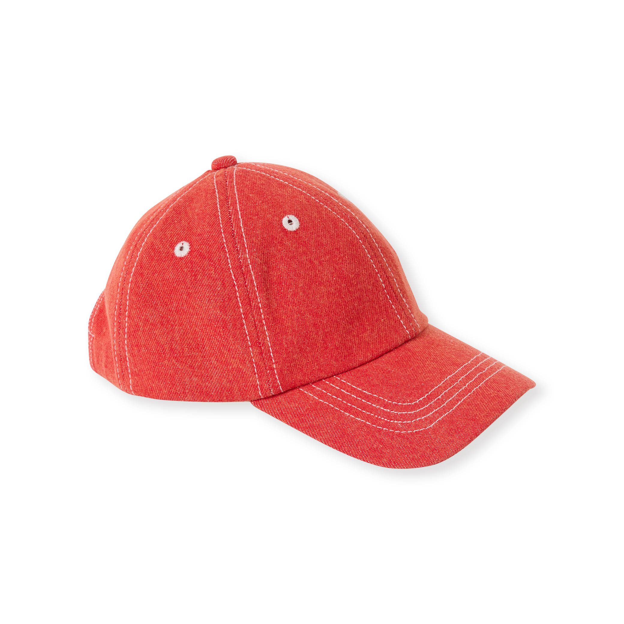 Goldie + Ace Tate Embroidered Denim Cap - Apple Red