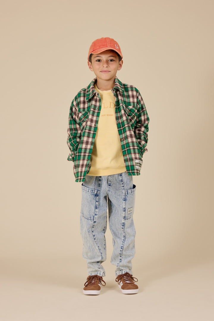 Goldie + Ace Goldie Crew Embroidered Sweater - Lemon