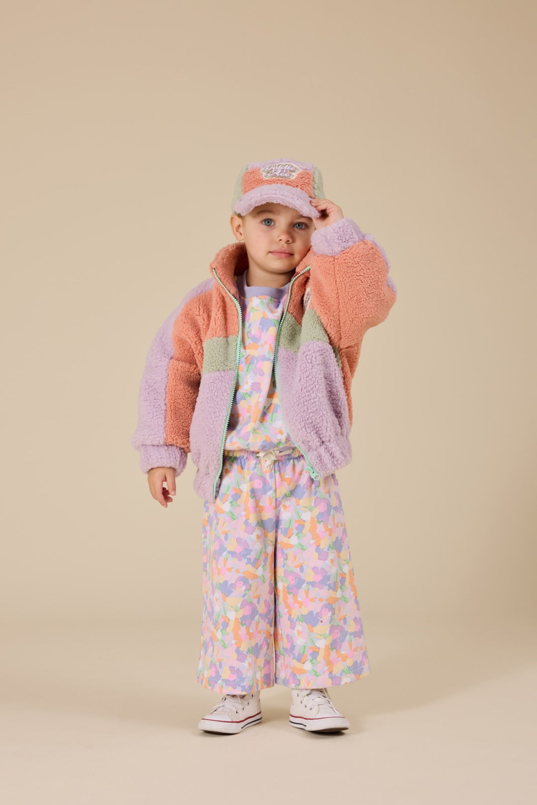 Goldie + Ace Pastel Bouquet Arlo Wide Leg Pant - Lilac Multi