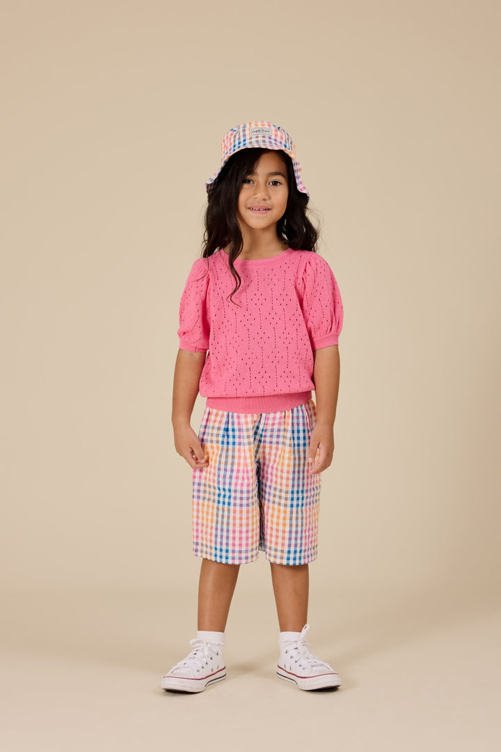 Goldie + Ace Rainbow Gingham Bucket Hat - Multi