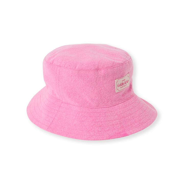 Goldie + Ace Denim Bucket Hat - Pink Lemonade