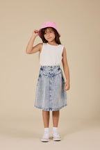 Esta A-Line Denim Skirt - Light Denim