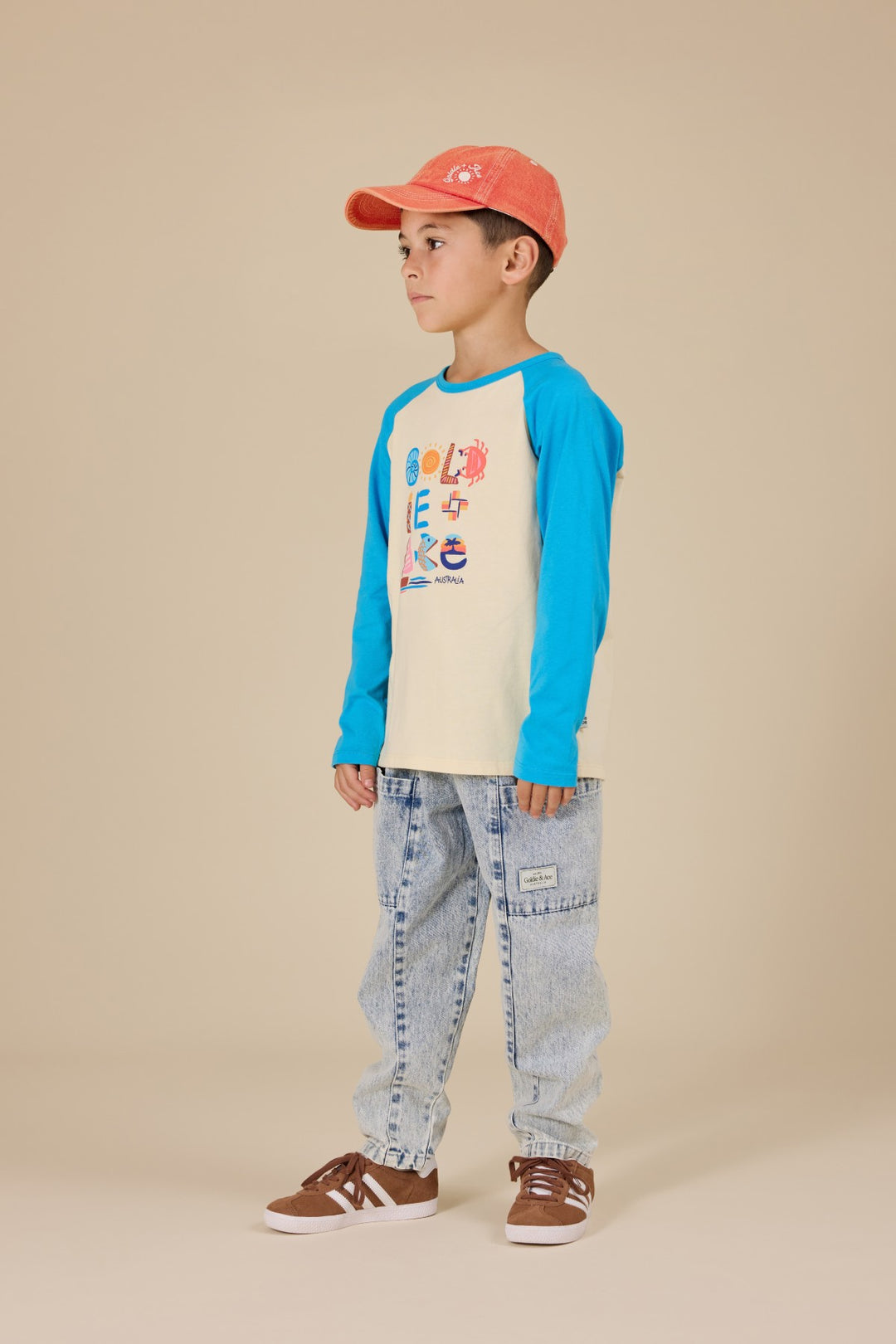 Goldie + Ace G'Day From The Bay Long Sleeve Top - Vanilla/Blue