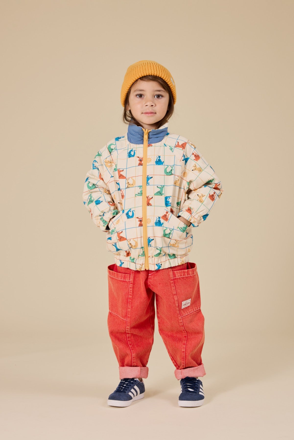 Goldie + Ace Hopscotch Reversible Puffer Jacket - Lake/Vanilla