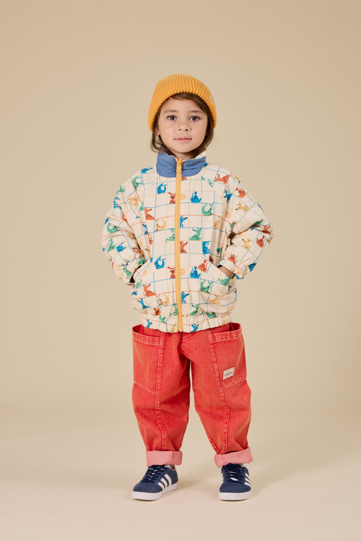 Goldie + Ace Hopscotch Reversible Puffer Jacket - Lake/Vanilla