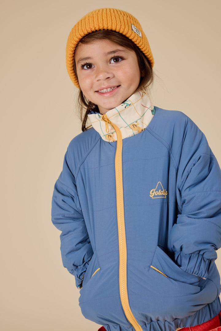 Goldie + Ace Hopscotch Reversible Puffer Jacket - Lake/Vanilla
