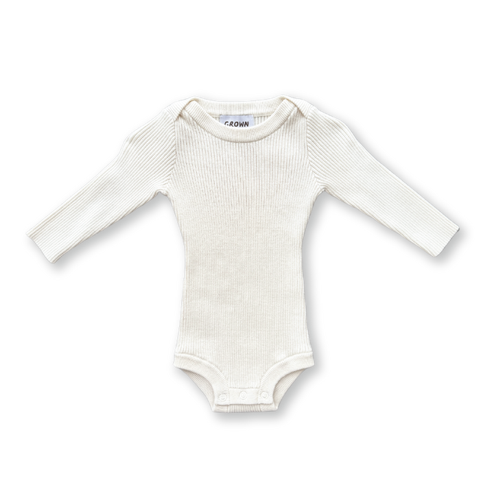 Grown Organic Ribbed Bodysuit - Raw