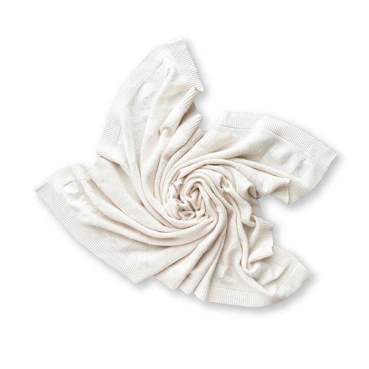 Grown Organic Stacked Pebble Baby Blanket - Raw