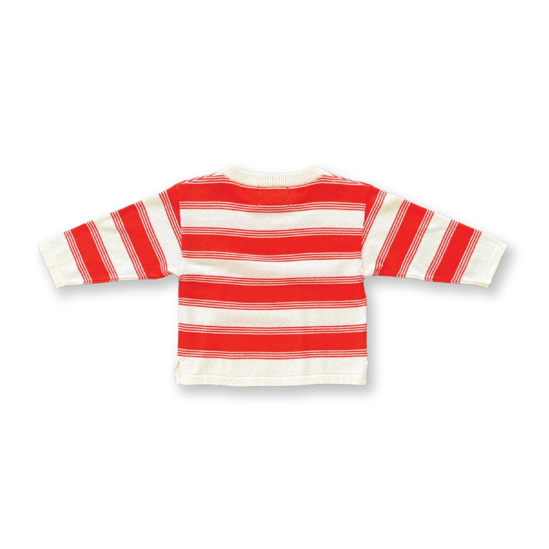 Grown Organic 7-Stripe Long Sleeve Tee - Tomato