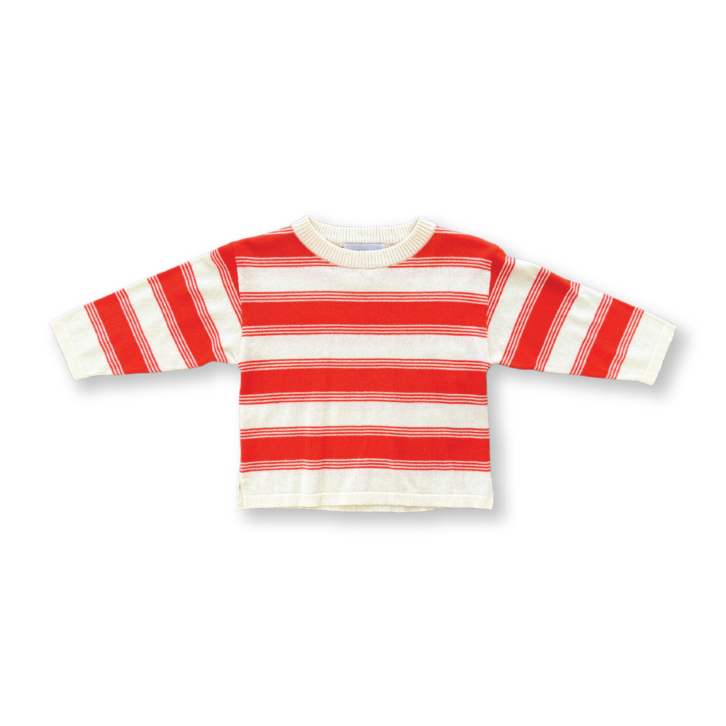 Grown Organic 7-Stripe Long Sleeve Tee - Tomato