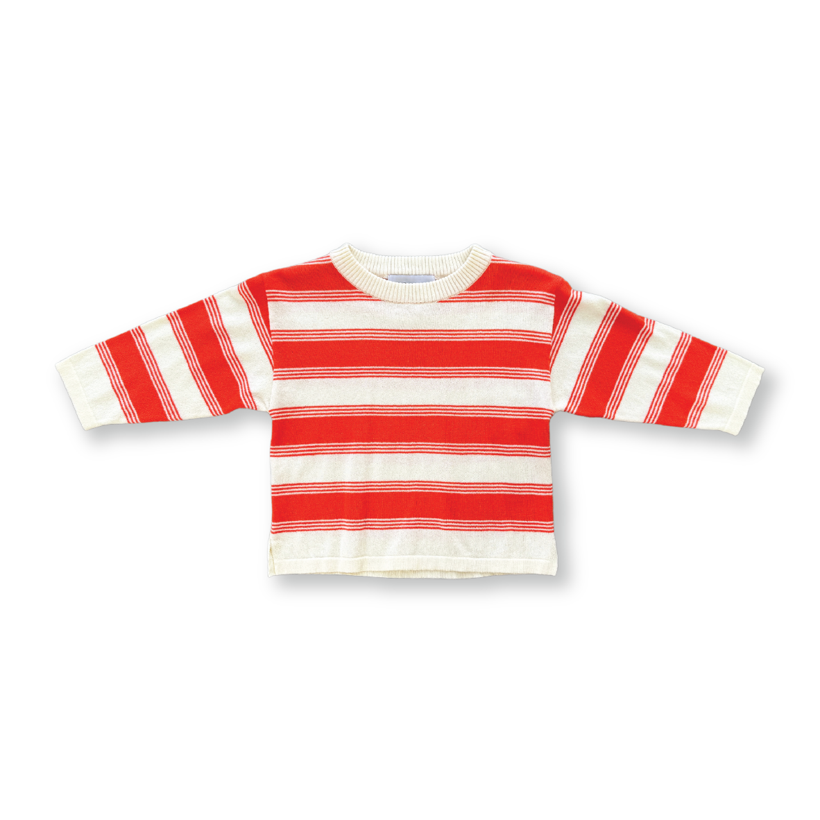 Grown Organic 7-Stripe Long Sleeve Tee - Tomato