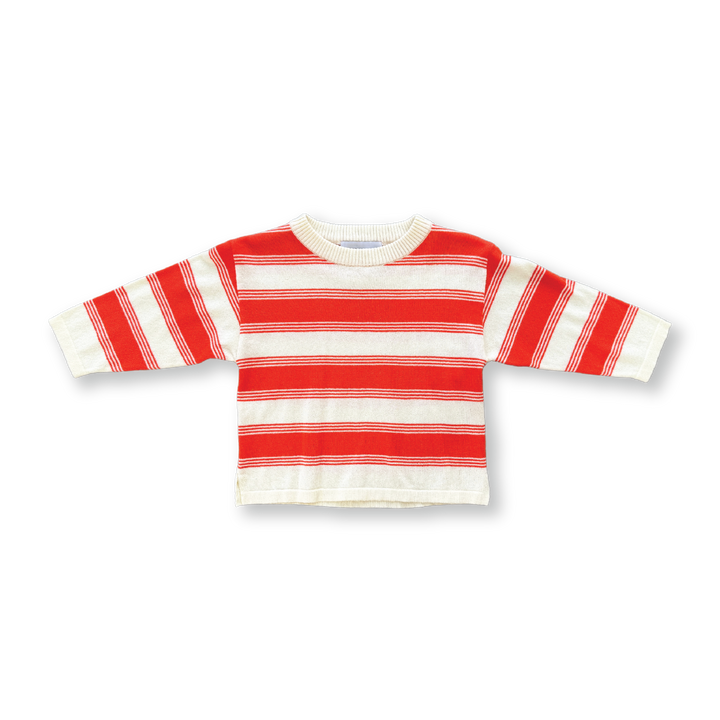 Grown Organic 7-Stripe Long Sleeve Tee - Tomato