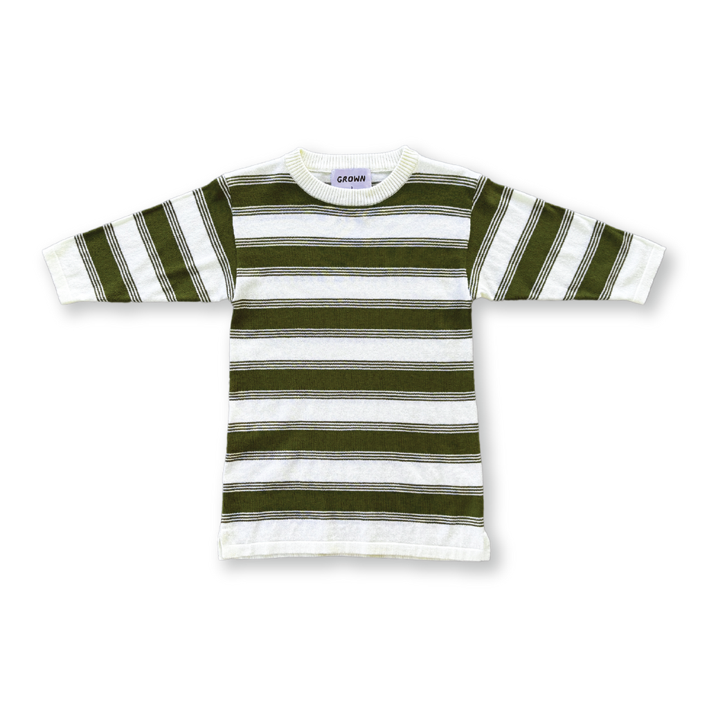 Grown Organic 7-Stripe Dress - Herb