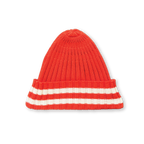 Organic Striped Pixie Beanie - Tomato