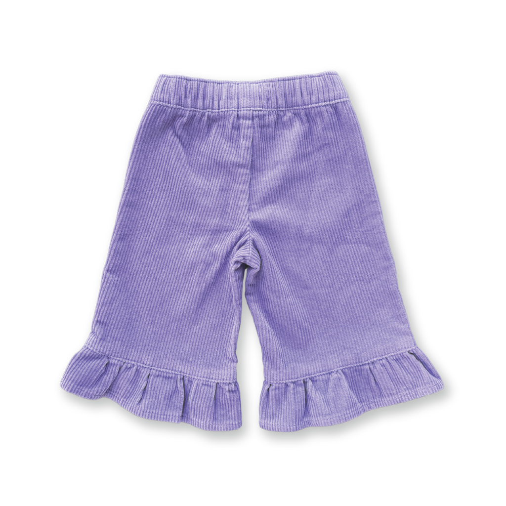 Grown Organic Frill Cord Pant - Iris