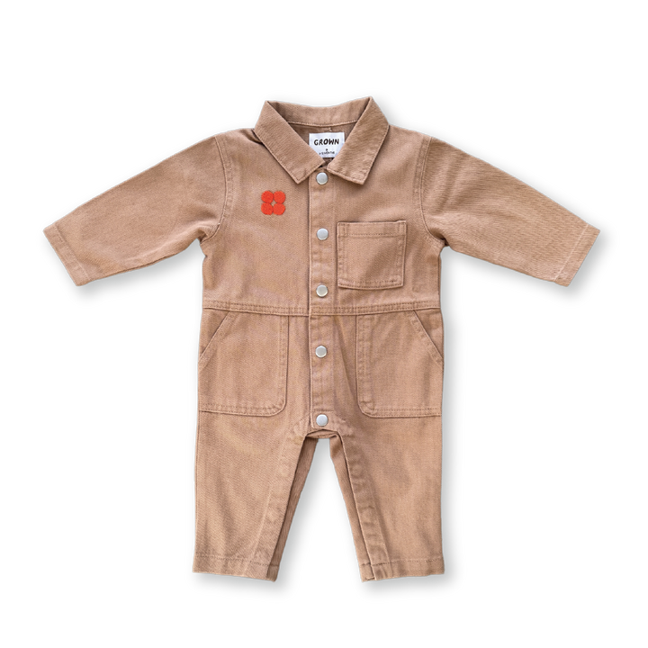 Grown Organic Denim Boilersuit - Clay