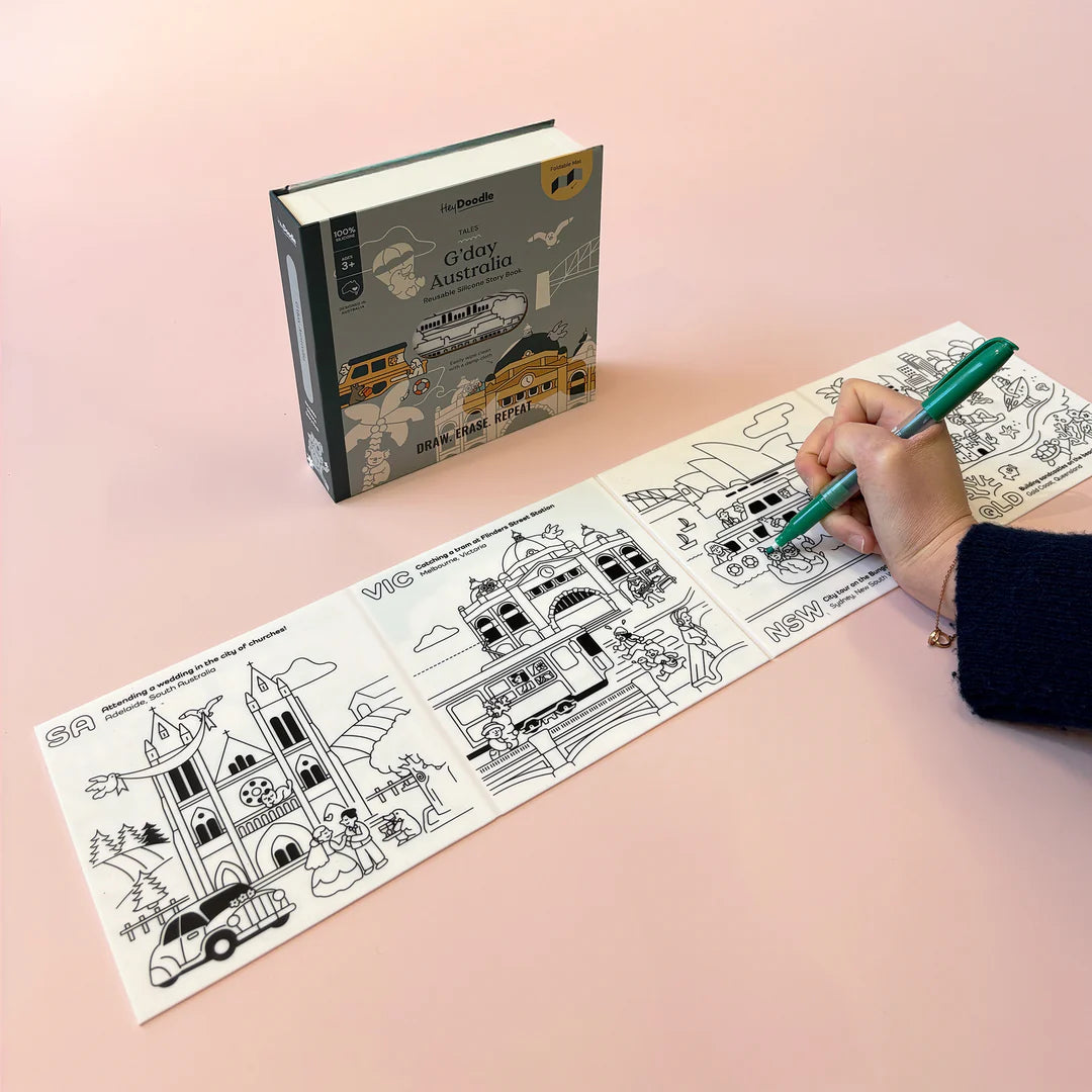 G'day Australia Tales - Reusable Colouring Book