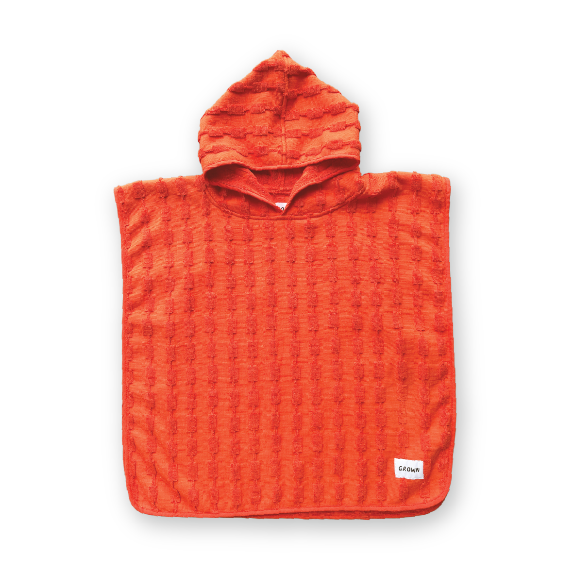 Grown Terry Towelling Poncho - Rosso
